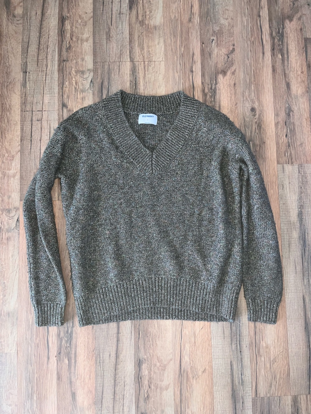Old Navy Olive Crewneck Sweater - Men's V-Neck Knit